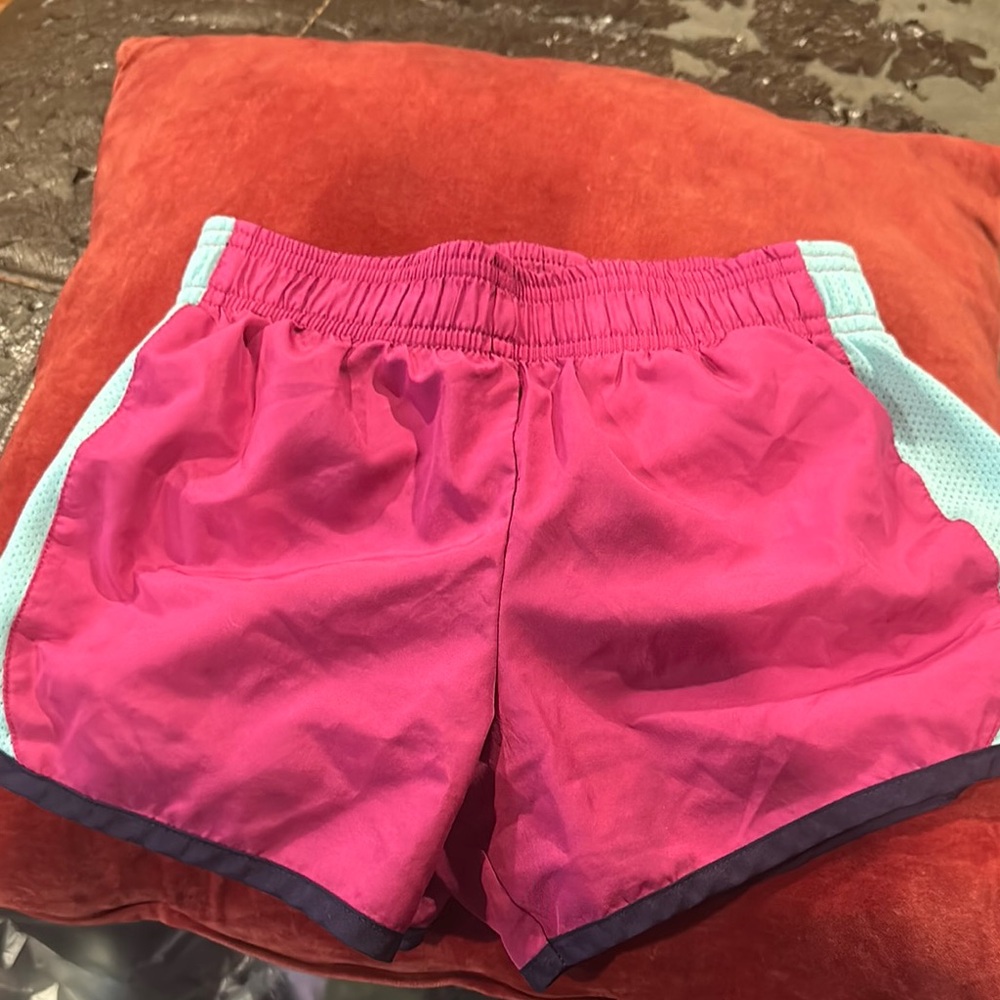 Girls Pink and Blue Athletic Shorts